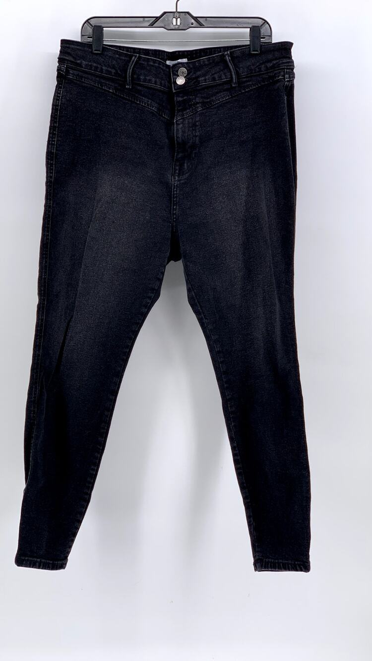 FOREVER 21 Women's Black Solid Skinny-Leg Denim Jeans SZ 16